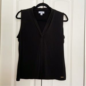CALVIN KLEIN BLACK V-NECK TANK TOP